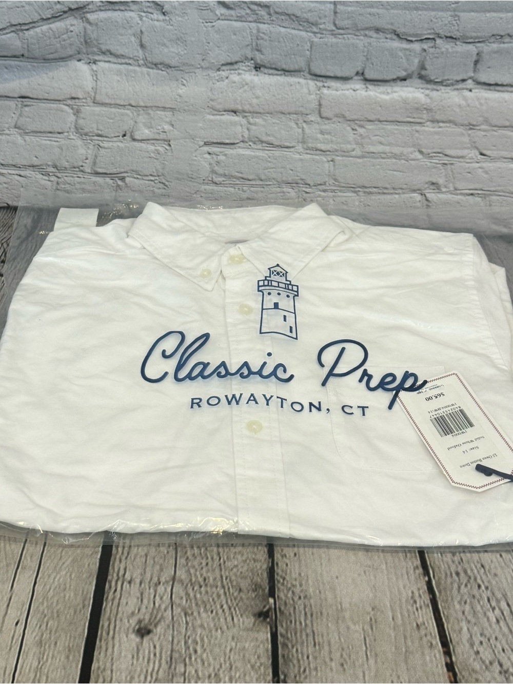 Classic Prep Long Sleeve Button Down White Shirt